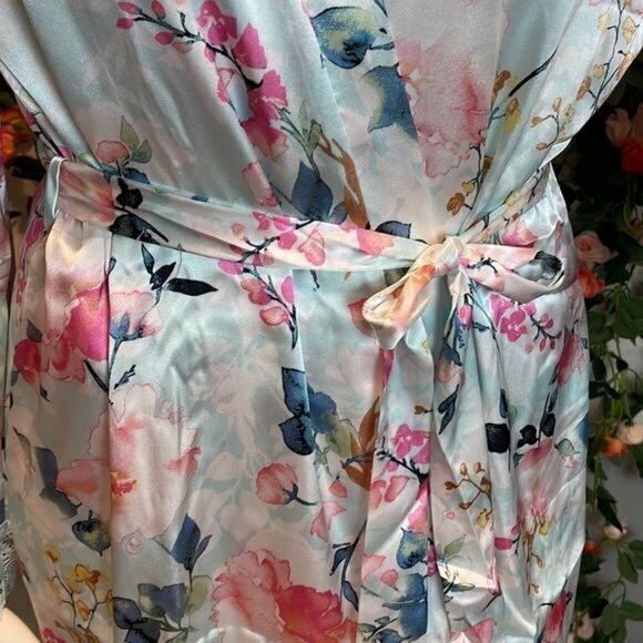 In Bloom Eloise Floral Lace-Trim satiny Robe‎ Size XL RefI014 - Picture 10 of 15
